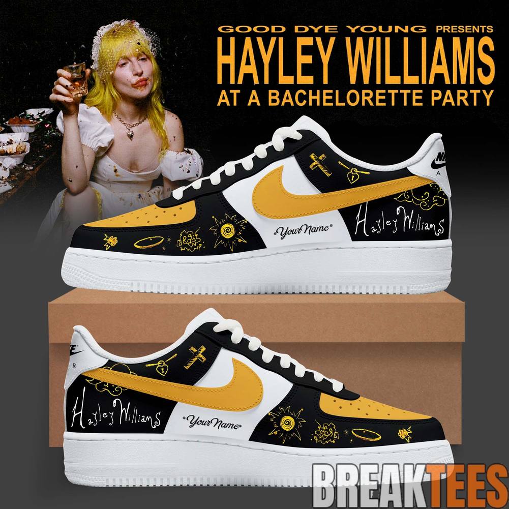 Hayley Williams Bachelorette Party Tour 2026 Custom Air Force 1 Sneaker Unisex T-shirt, Sweatshirt, Hoodie, Long Sleeve Tee - T-Shirt, Sweatshirt, Hoodie