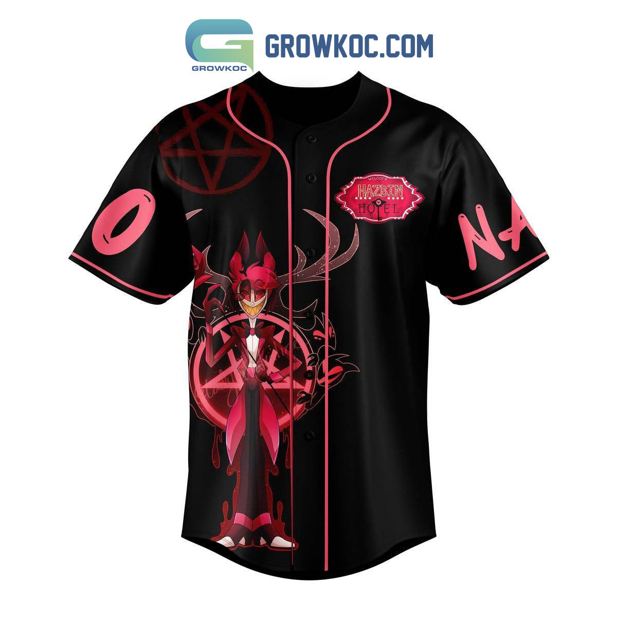 Hazbin Hotel Smile My Dear Personalized Baseball Jersey baseball jersey product view 2