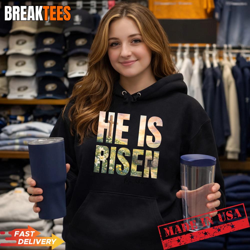 He is Risen Boho Easter Christian Jesus - Adult & Kids T-Shirts, Sweatshirts & Hoodies apparel design preview 4