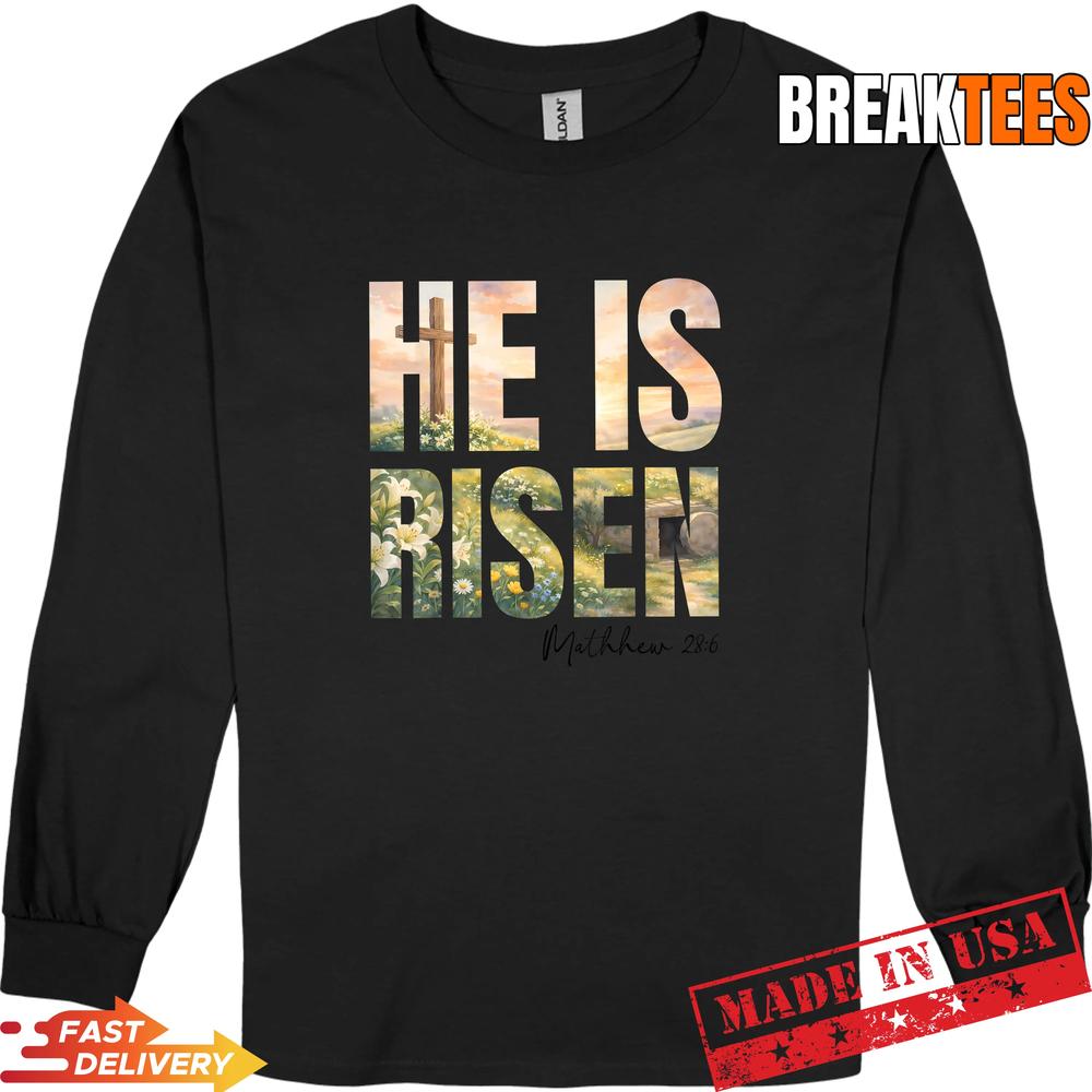 He is Risen Boho Easter Christian Jesus - Adult & Kids T-Shirts, Sweatshirts & Hoodies apparel design preview 3