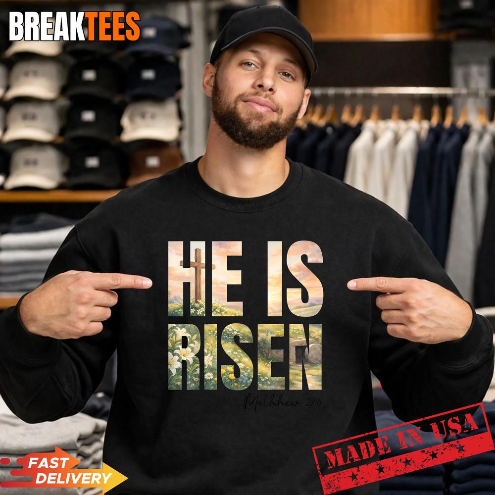 He is Risen Boho Easter Christian Jesus - Adult & Kids T-Shirts, Sweatshirts & Hoodies apparel design preview 2
