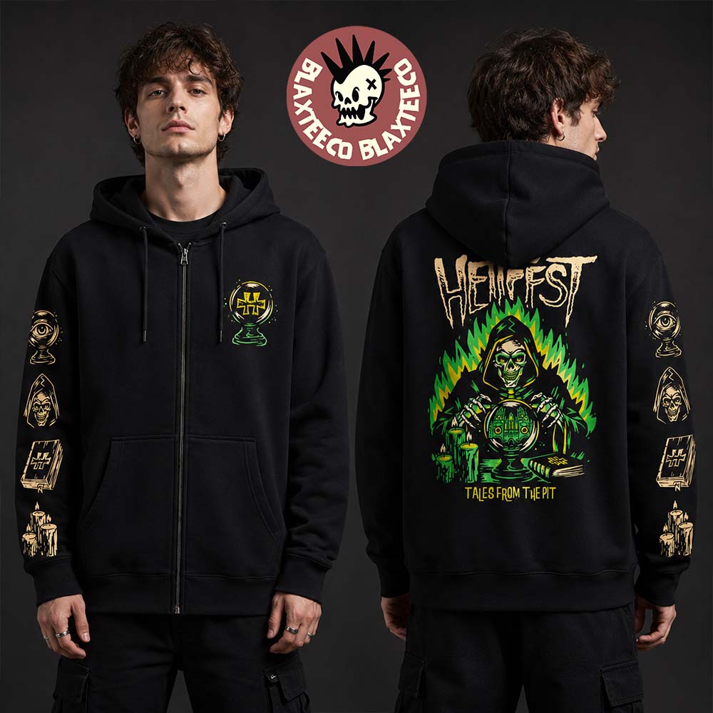 Hellfest 2026 Tales From The Pit Sanctuary Merch In Clisson France From June 18 To 21 2026 Pitkeeper Zip Hoodie - T-Shirt, Sweatshirt, Hoodie