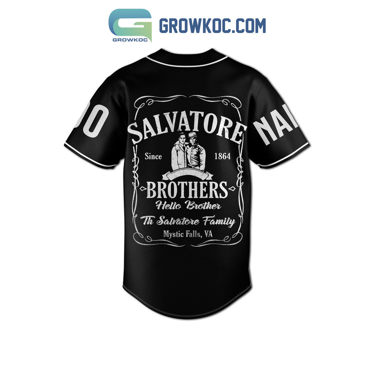 Hello Brother Mystic Falls Virginia Personalized Baseball Jersey baseball jersey product view 1