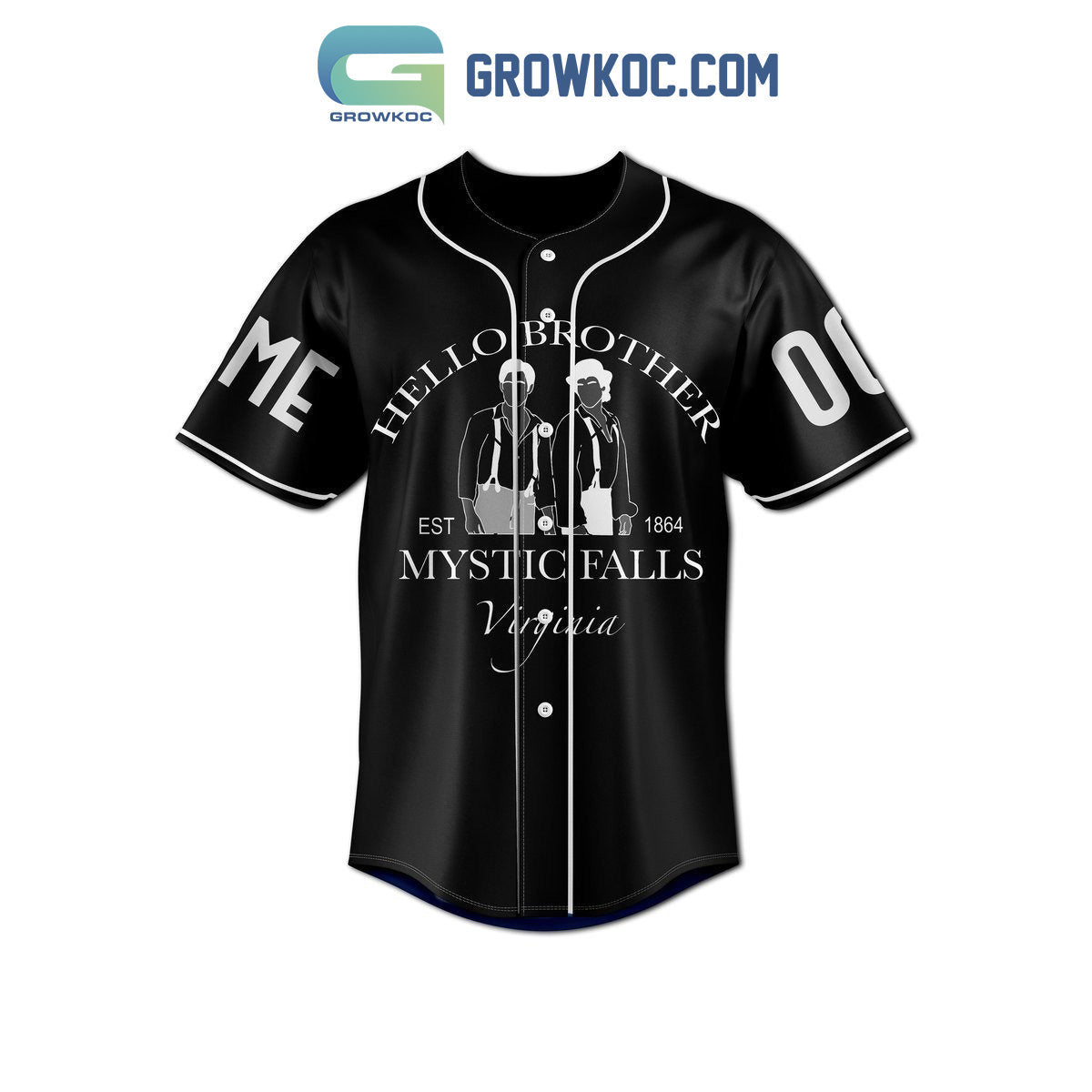 Hello Brother Mystic Falls Virginia Personalized Baseball Jersey baseball jersey product view 2