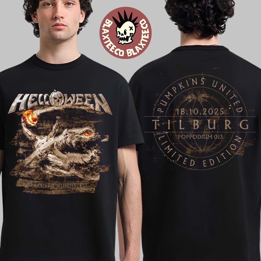 Helloween Giants And Monsters Tour 2025 Vintage Orange Pumpkin Tilburg At Poppodium 013 On November 18 2025 T-Shirt - T-Shirt, Sweatshirt, Hoodie