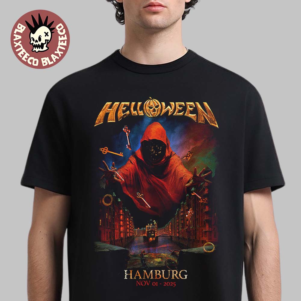 Helloween Hamburg Germany 2025 Pop Up Shop Merch Tee On November 1 2025 T-Shirt Unisex T-shirt, Sweatshirt, Hoodie, Long Sleeve Tee - T-Shirt, Sweatshirt, Hoodie