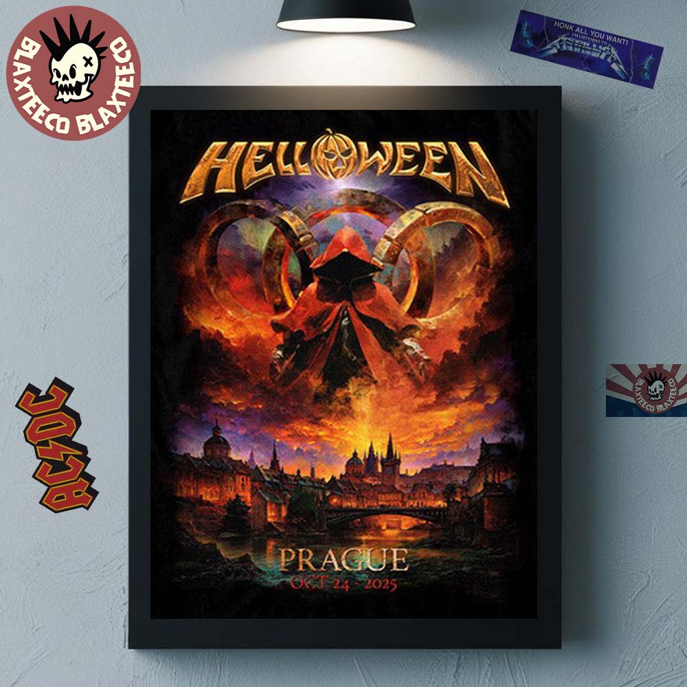 Helloween Prague Czech Republic 2025 Pop Up Shop Merch Poster On October 24 2025 Home Decor Poster Canvas - T-Shirt, Sweatshirt, Hoodie