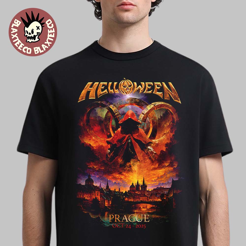 Helloween Prague Czech Republic 2025 Pop Up Shop Merch Tee On October 24 2025 T-Shirt Unisex T-shirt, Sweatshirt, Hoodie, Long Sleeve Tee - T-Shirt, Sweatshirt, Hoodie