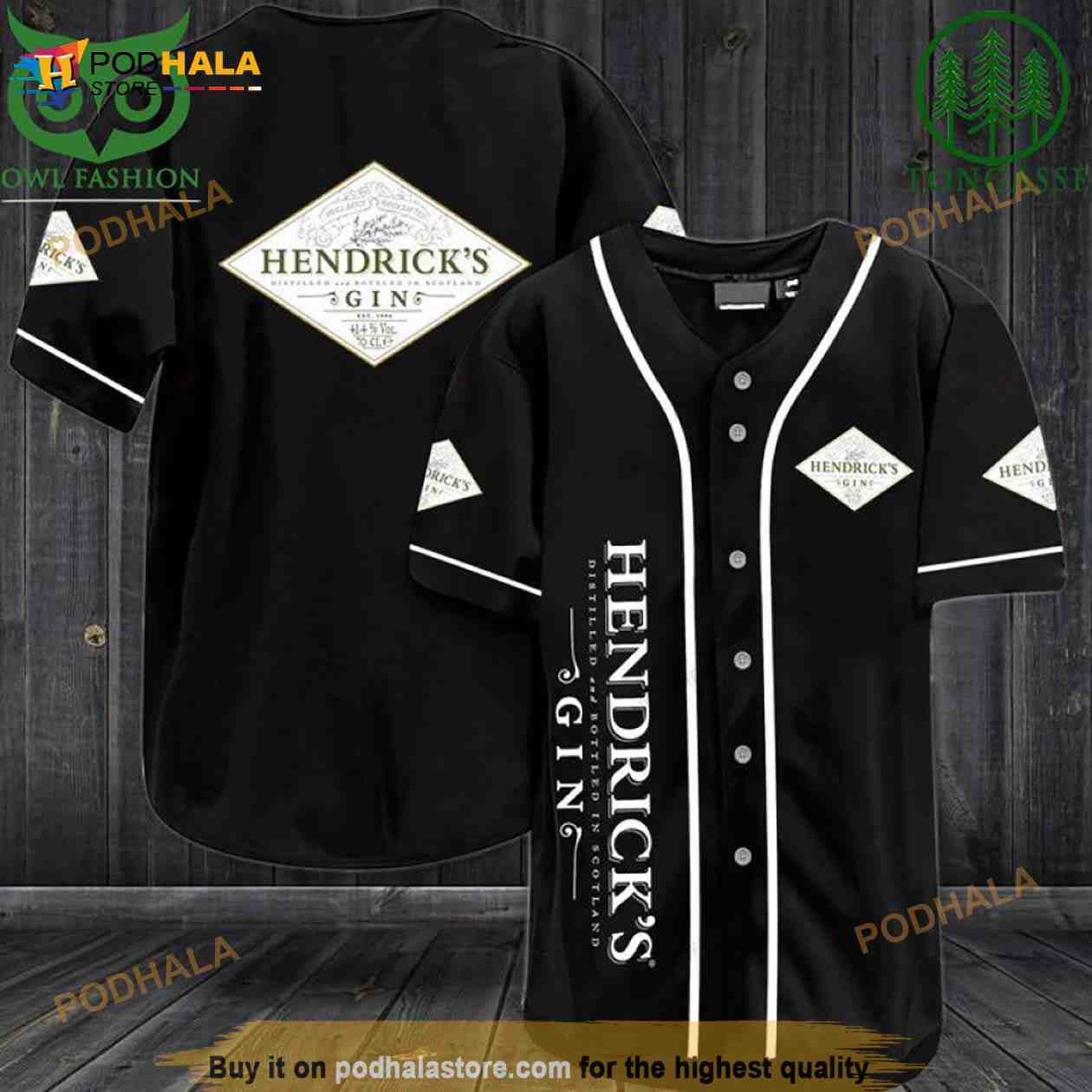 Hendricks Gin 3D Baseball Jersey Shirt baseball jersey product view 1