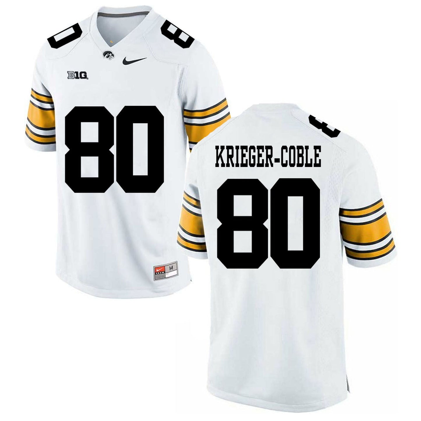 Henry Krieger-Coble 80 White College Football Jersey football jersey product view 1