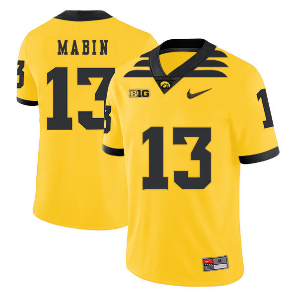 Henry Mabin 13 Yellow College Football Jersey football jersey product view 1