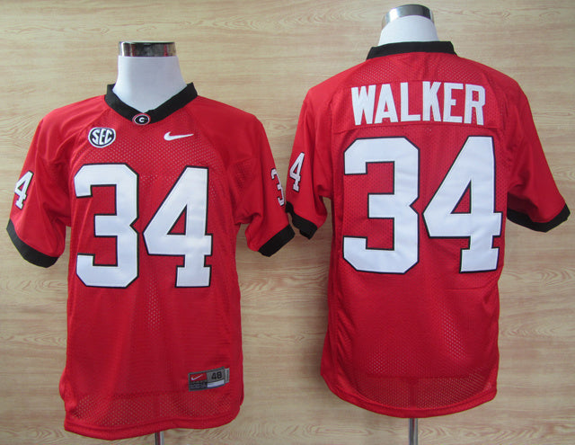 Herchel Walker 34 Red Retro College Football Jersey football jersey product view 1