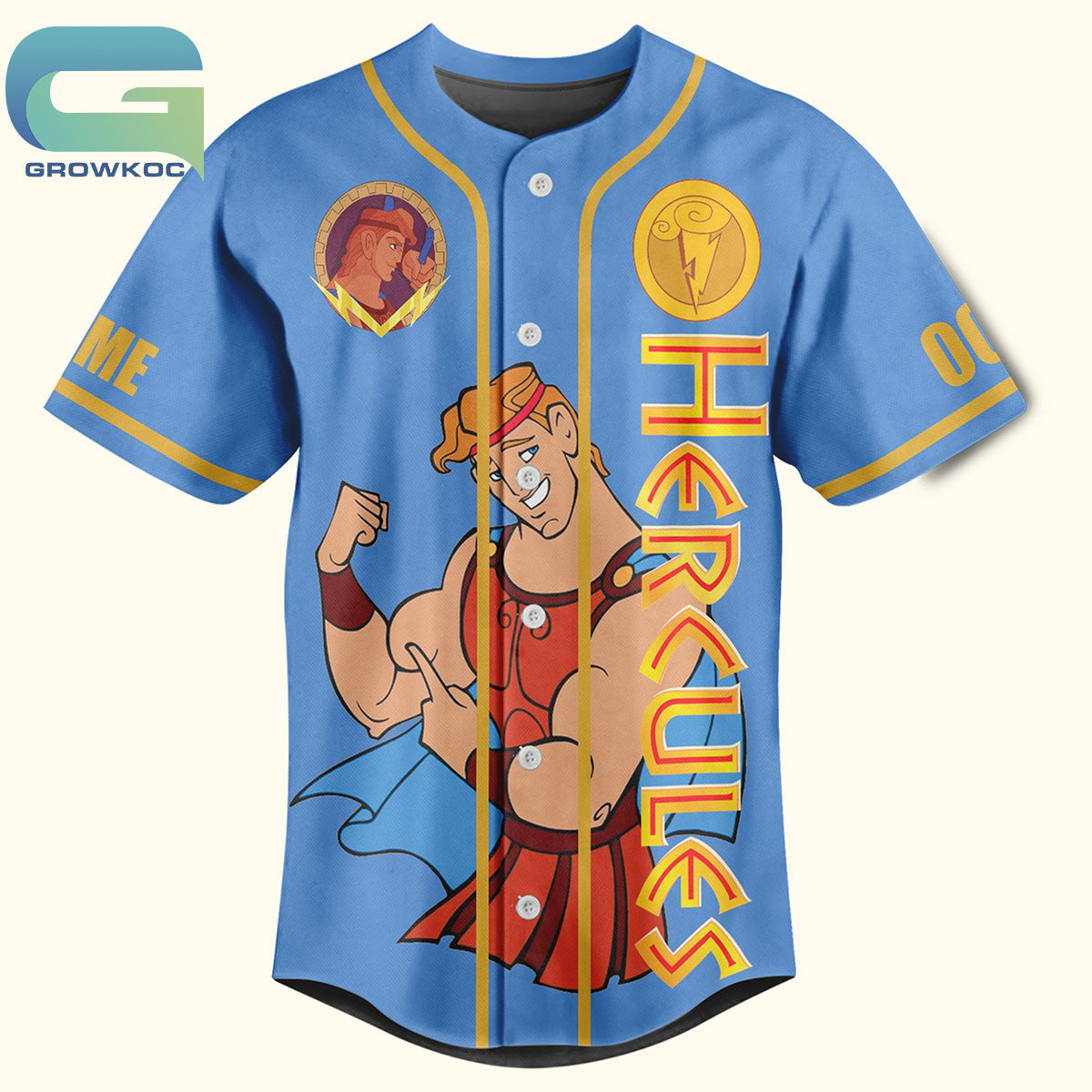 Hercules A True Hero Is Measured By The Strength Of His Heart Personalized Baseball Jersey baseball jersey product view 3