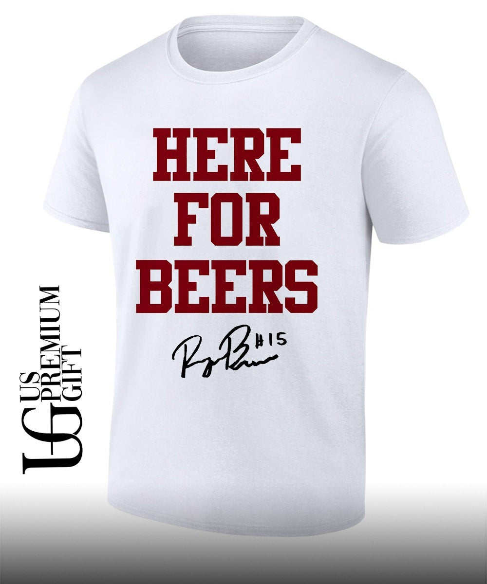Here For Beers Raegan Beers Oklahoma Sooners signature shirt Unisex T-shirt, Sweatshirt, Hoodie, Long Sleeve Tee - T-Shirt, Sweatshirt, Hoodie