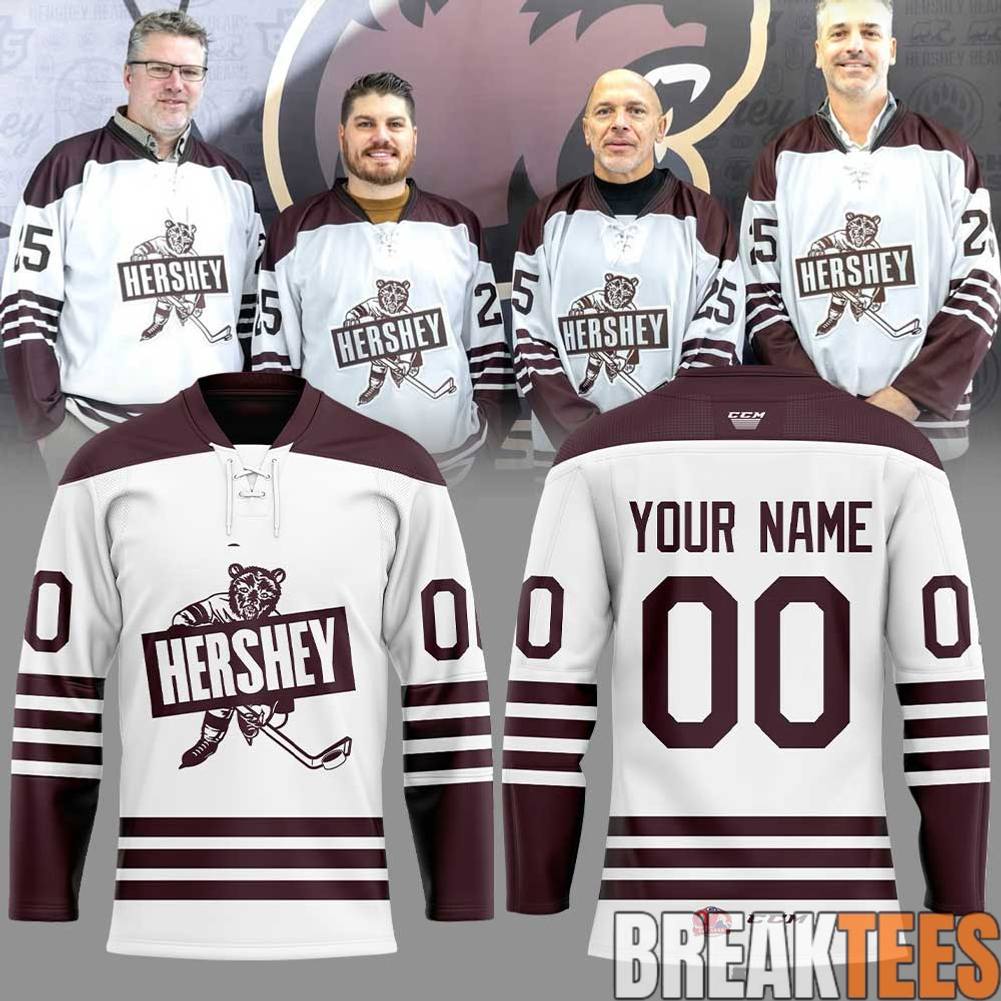 Hershey Bears Throwback Design Custom Hockey Jersey hockey jersey product view 1