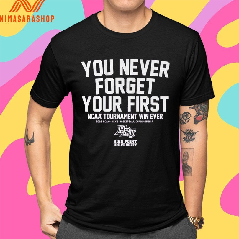 High Point Panthers Mbb You Never Forget Your First - Adult & Kids T-Shirts, Sweatshirts & Hoodies apparel design preview 4