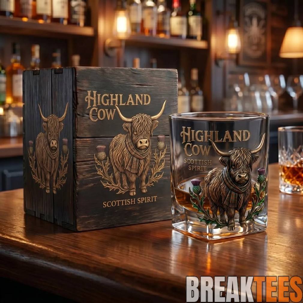 Highland Cow Whiskey Glass Unisex T-shirt, Sweatshirt, Hoodie, Long Sleeve Tee - T-Shirt, Sweatshirt, Hoodie