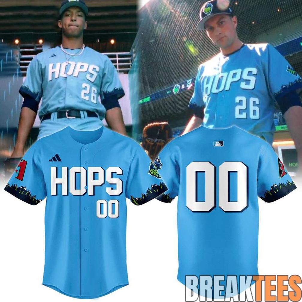 Hillsboro Hops Sky Blue Custom Jersey sports jersey product view 1