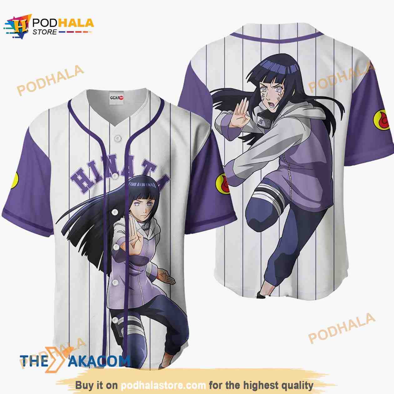 Hinata Hyuga Anime Sport Style 3D Baseball Jersey Shirt baseball jersey product view 1