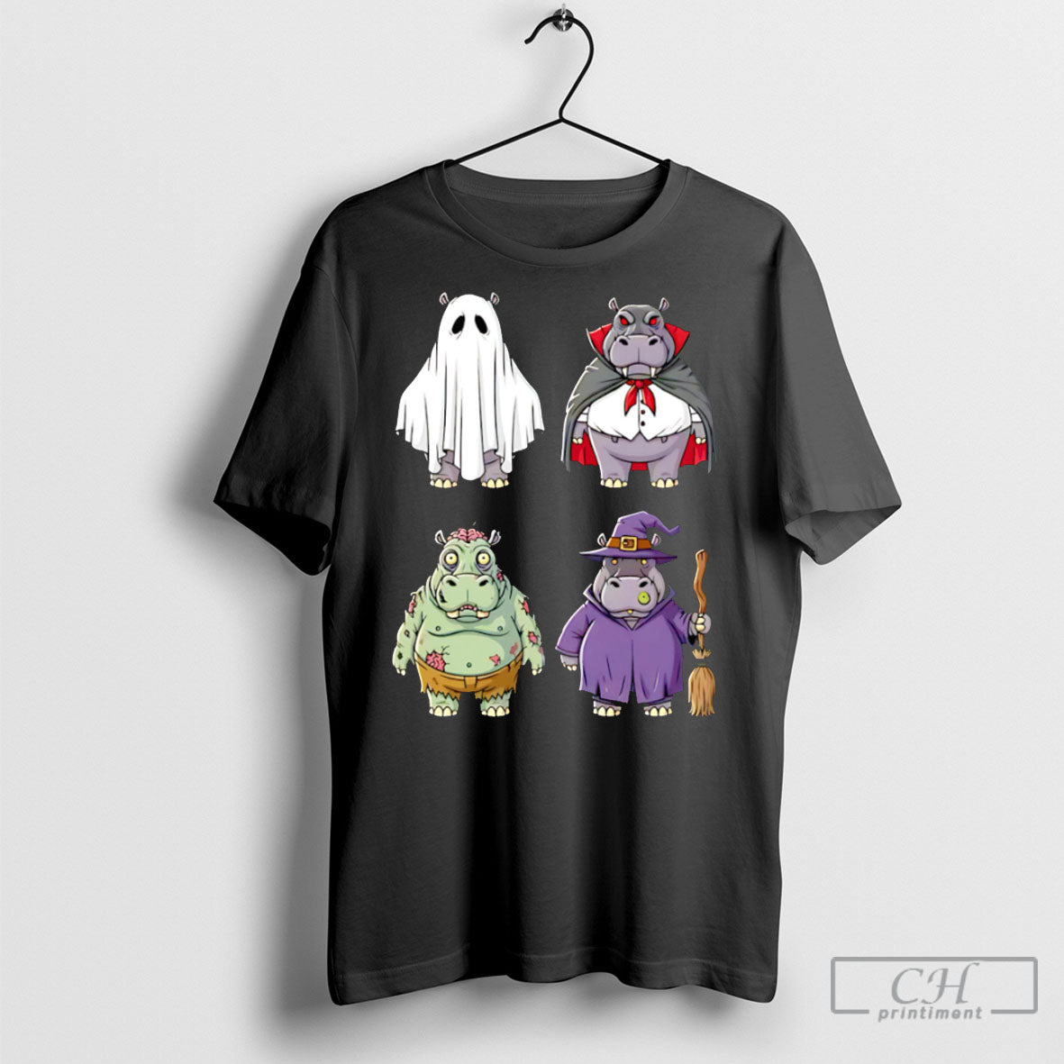 Hippo Halloween Shirt Tee Unisex T-shirt, Sweatshirt, Hoodie, Long Sleeve Tee - T-Shirt, Sweatshirt, Hoodie