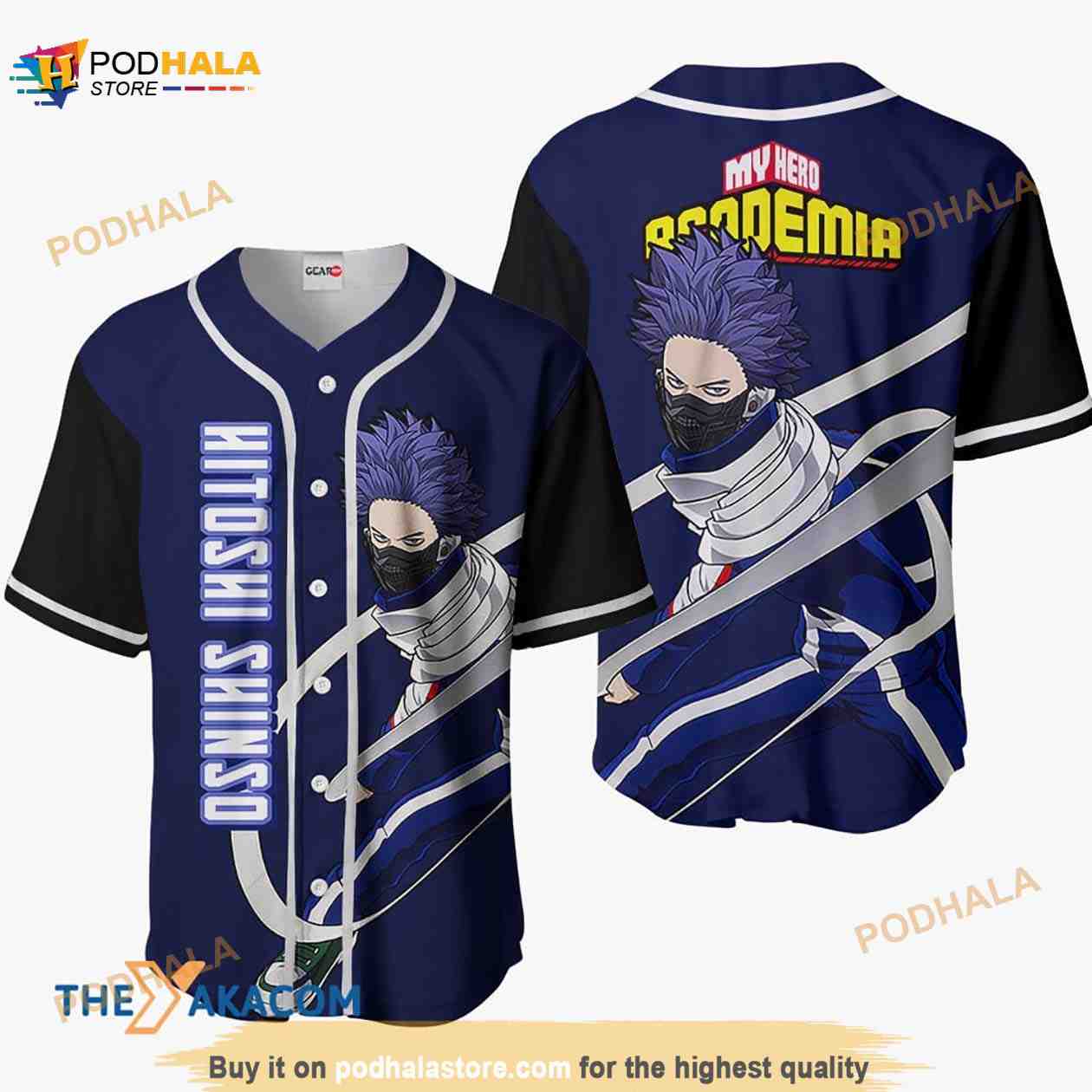 Hitoshi Shinso My Hero Academia Anime 3D Baseball Jersey Shirt baseball jersey product view 1