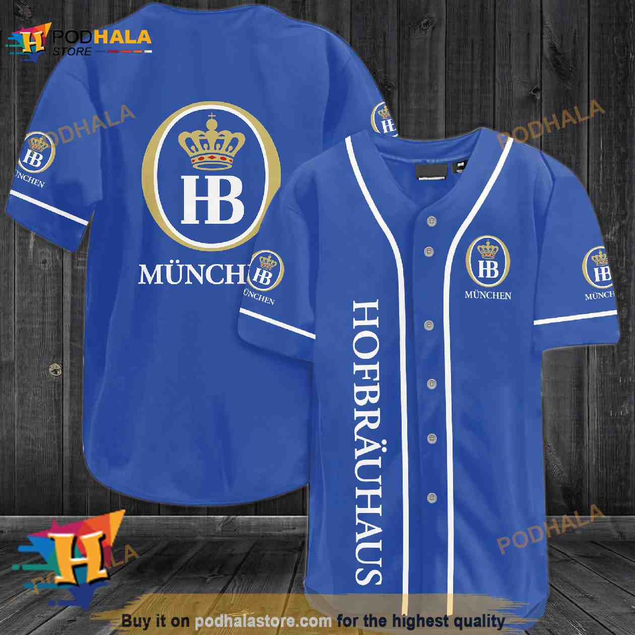 Hofbrauhaus Munchen 3D Baseball Jersey baseball jersey product view 1