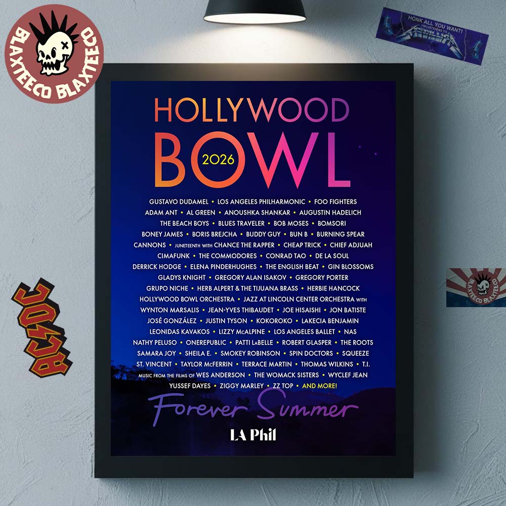 Hollywood Bowl 2026 Full Lineup Forever Summer Los Angeles California On August 22 Home Decor Poster Canvas - T-Shirt, Sweatshirt, Hoodie