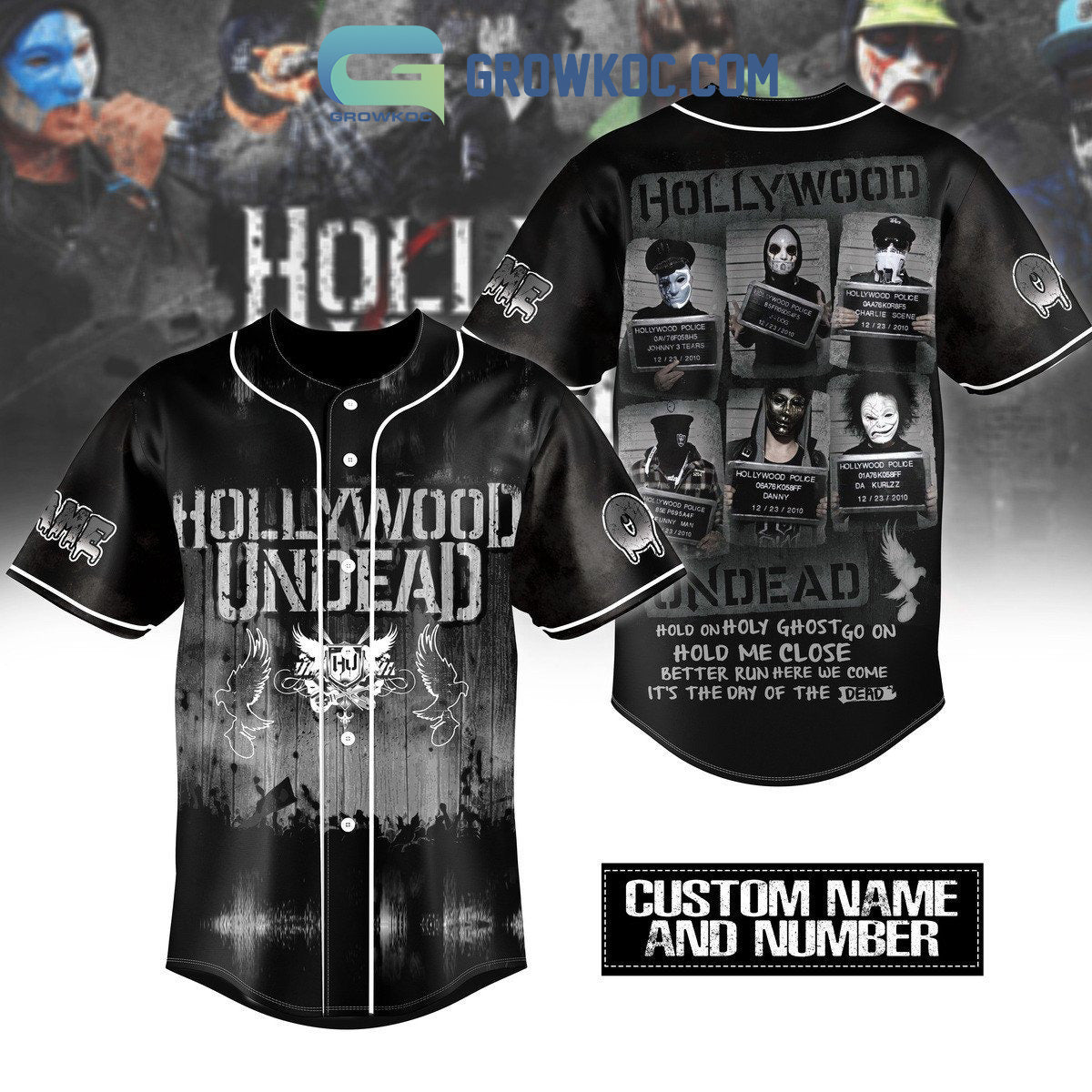 Hollywood Undead Hold On Holy Ghost Go On Personalized Baseball Jersey baseball jersey product view 1