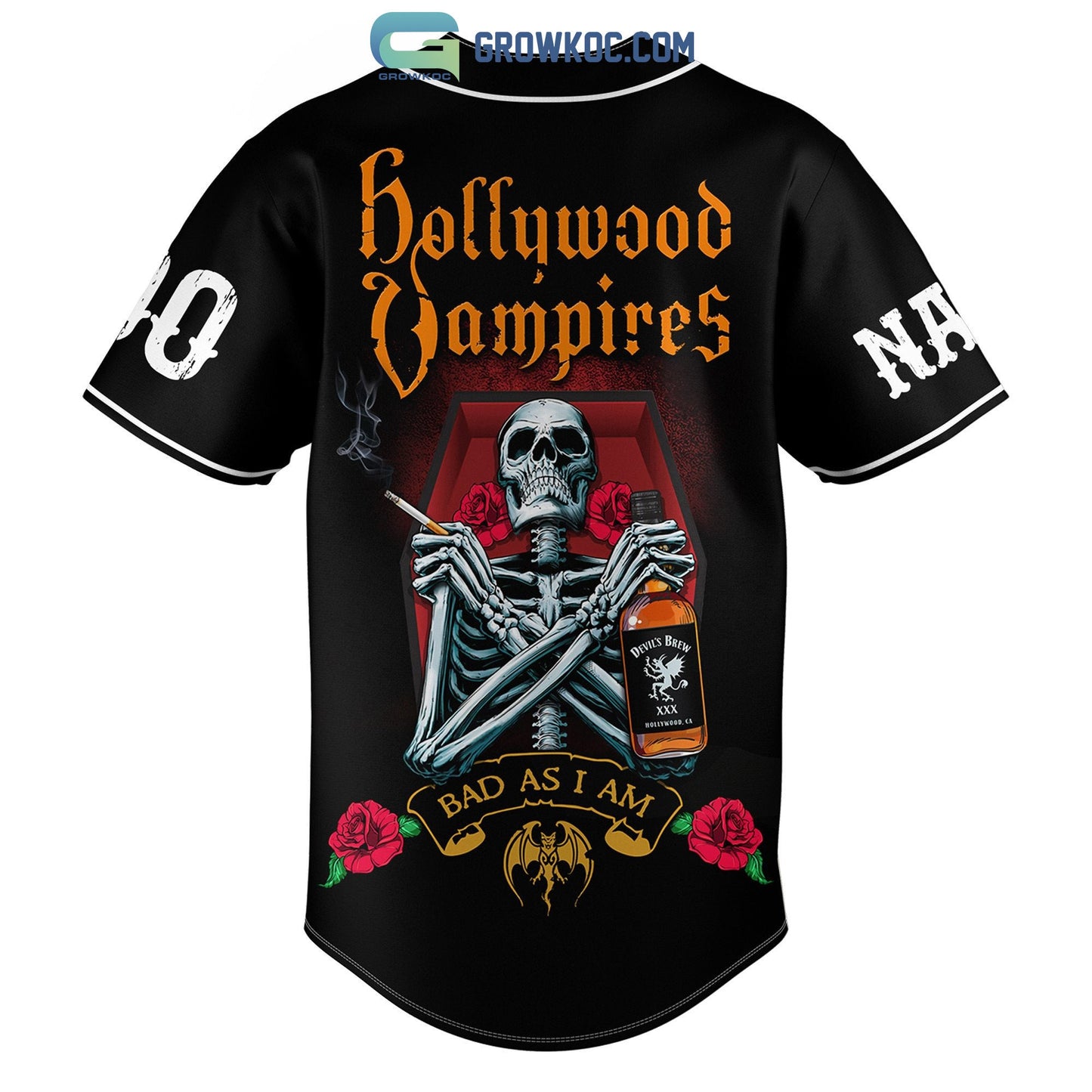 Hollywood Vampires Bad As I Am The Last Vampire Personalized Baseball Jersey baseball jersey product view 1