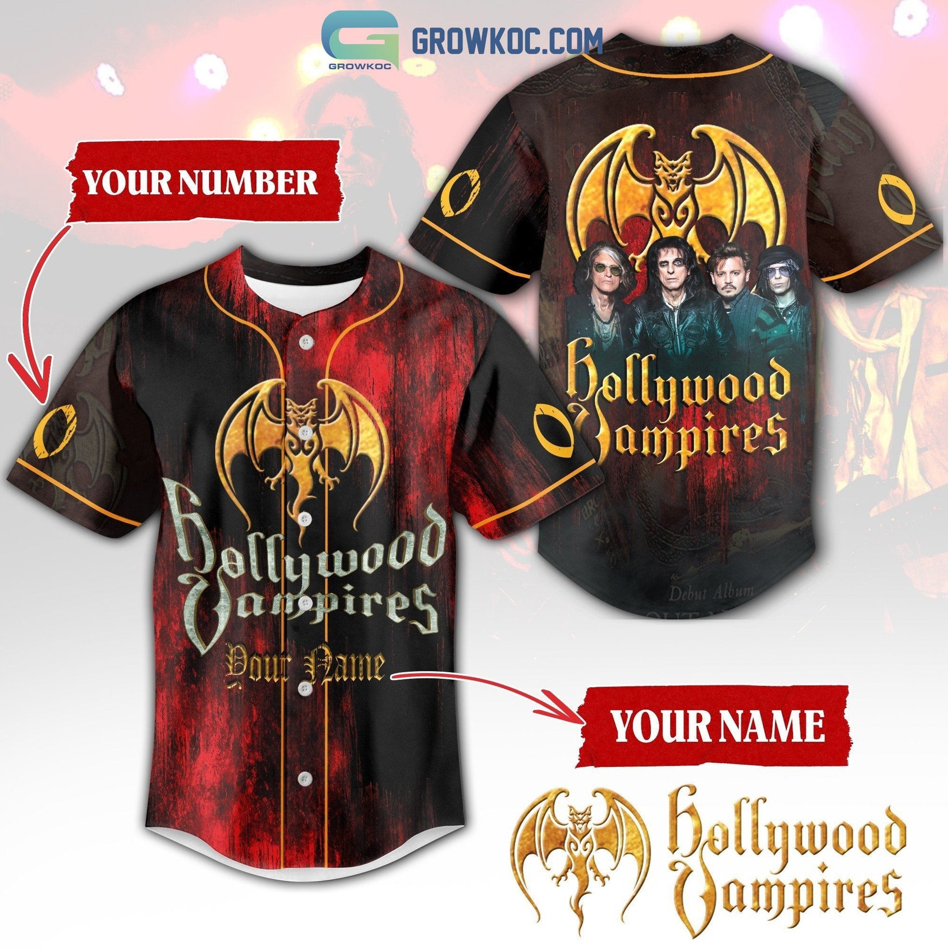 Hollywood Vampires Personalized Baseball Jersey baseball jersey product view 1