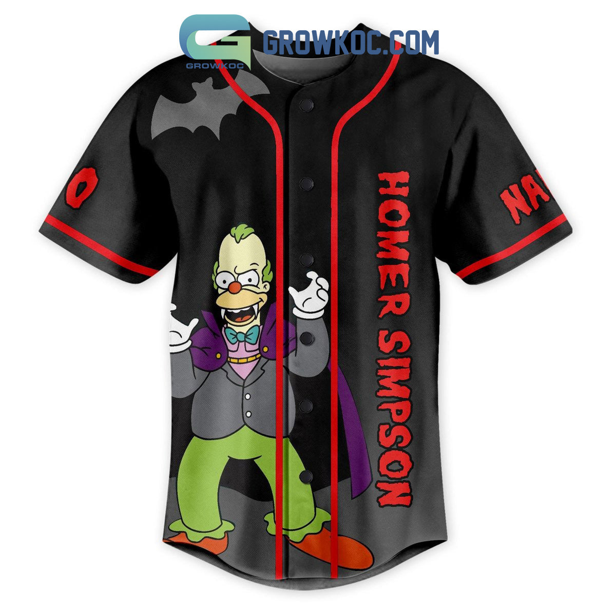 Homer Simpson Dadcula Halloween The Simpsons Personalized Baseball Jersey baseball jersey product view 2