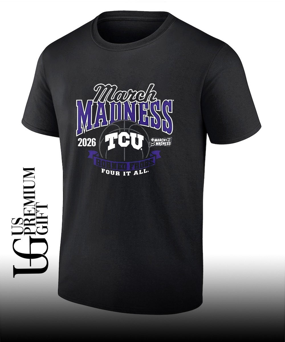 Horned Frogs Basketball March Madness Four It All 2026 shirt Unisex T-shirt, Sweatshirt, Hoodie, Long Sleeve Tee - T-Shirt, Sweatshirt, Hoodie