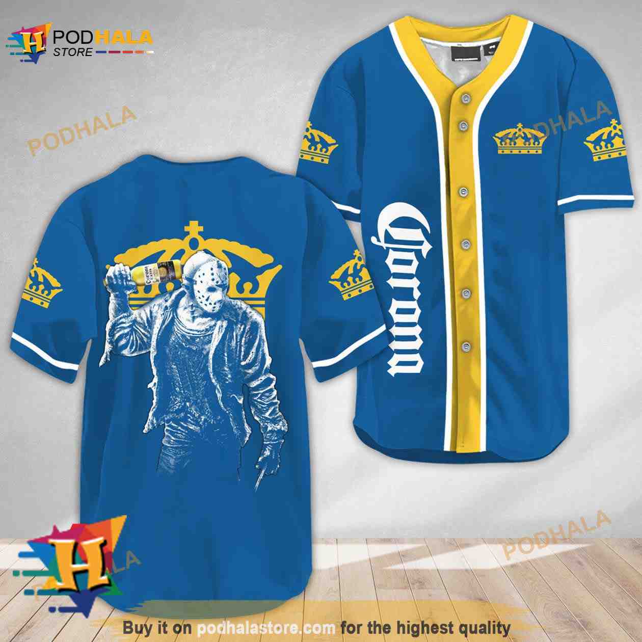 Horror Jason Voorhees Corona Extra Beer 3D Baseball Jersey baseball jersey product view 1