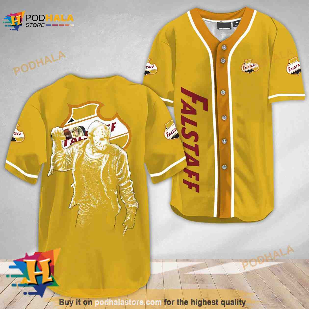 Horror Jason Voorhees Falstaff Beer 3D Baseball Jersey baseball jersey product view 1