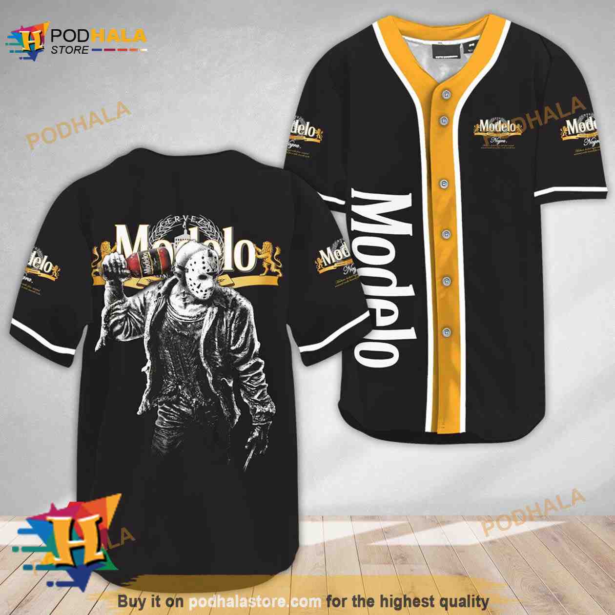 Horror Jason Voorhees Modelo Beer 3D Baseball Jersey baseball jersey product view 1