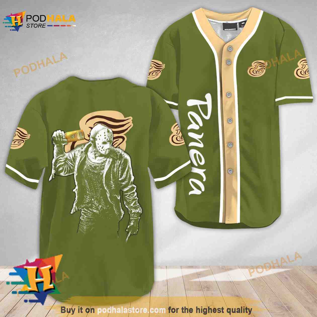 Horror Jason Voorhees Panera Bread 3D Baseball Jersey baseball jersey product view 1