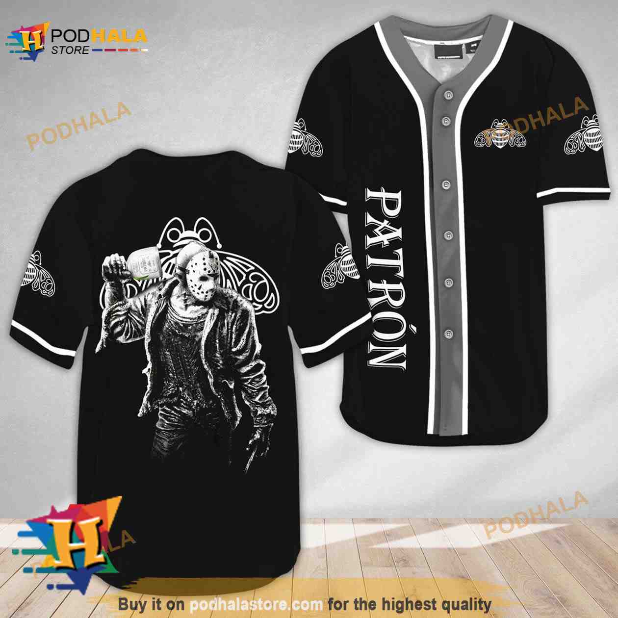 Horror Jason Voorhees The Patron 3D Baseball Jersey baseball jersey product view 1