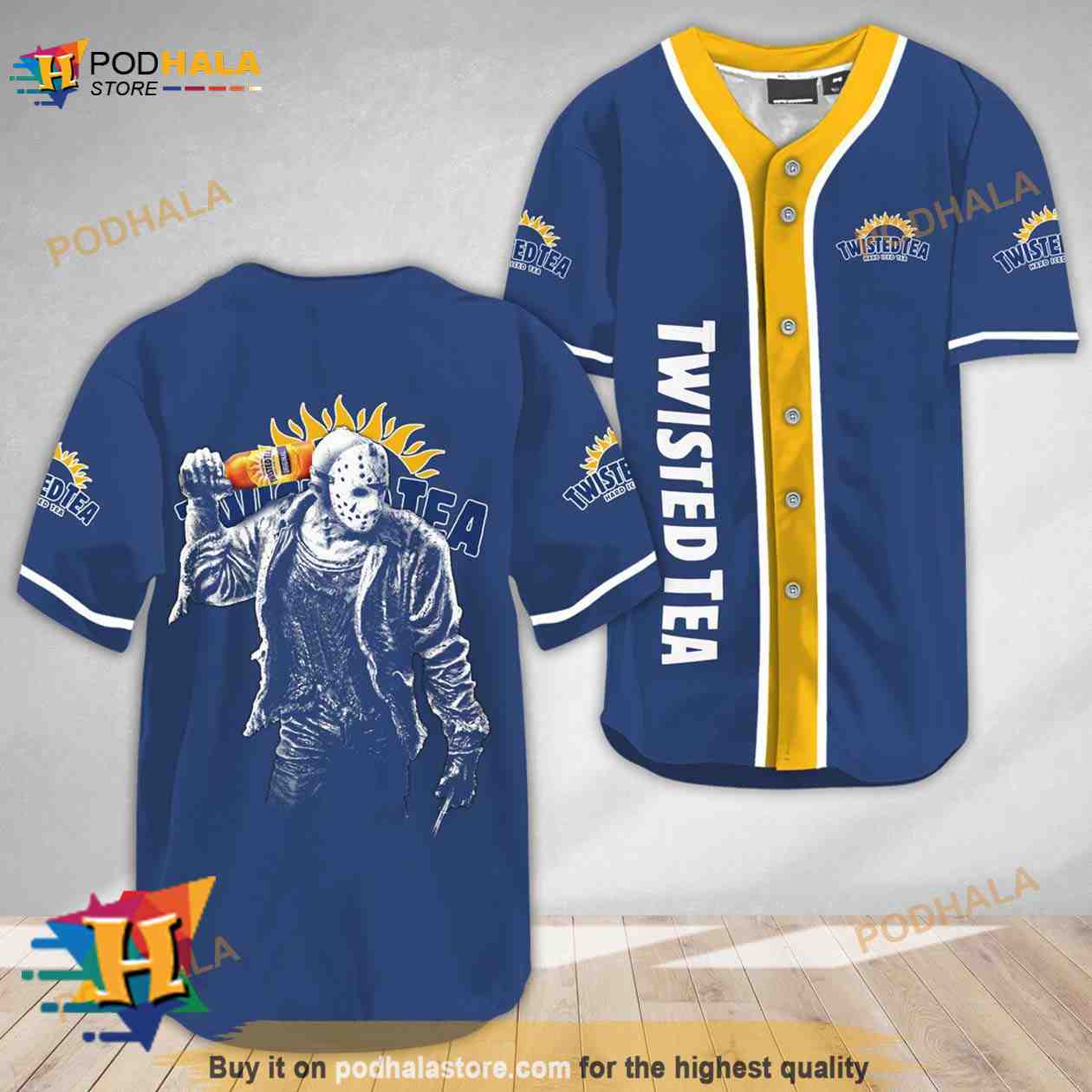 Horror Jason Voorhees Twisted Tea 3D Baseball Jersey baseball jersey product view 1