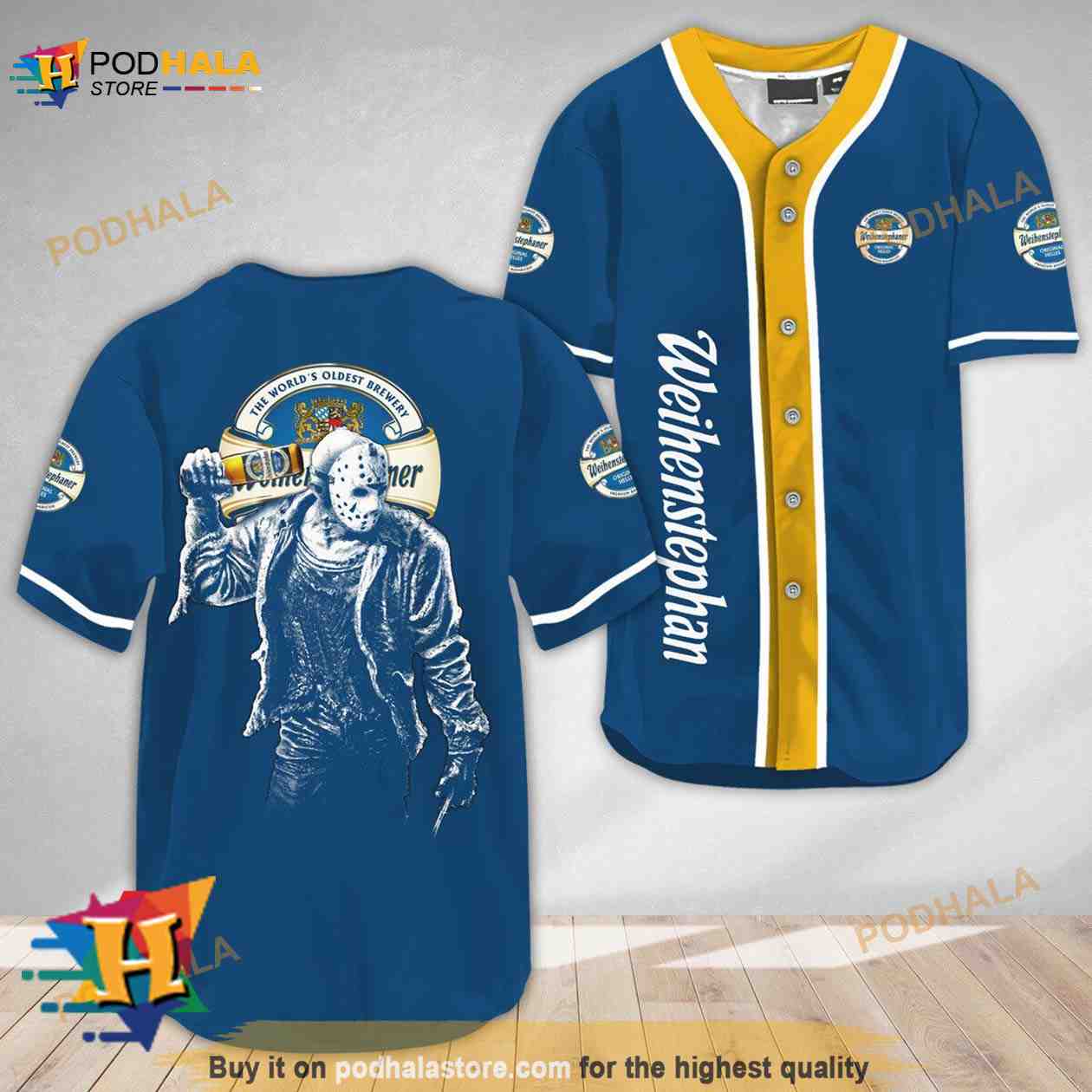 Horror Jason Voorhees Weihenstephaner Beer 3D Baseball Jersey baseball jersey product view 1