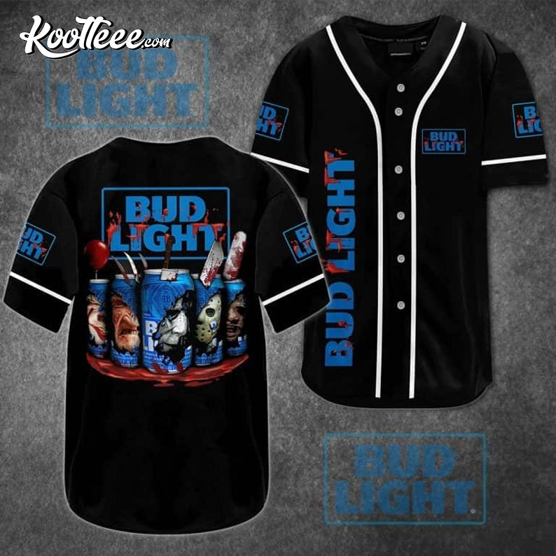 Horror Movie Characters Bud Light Baseball Jersey baseball jersey product view 1