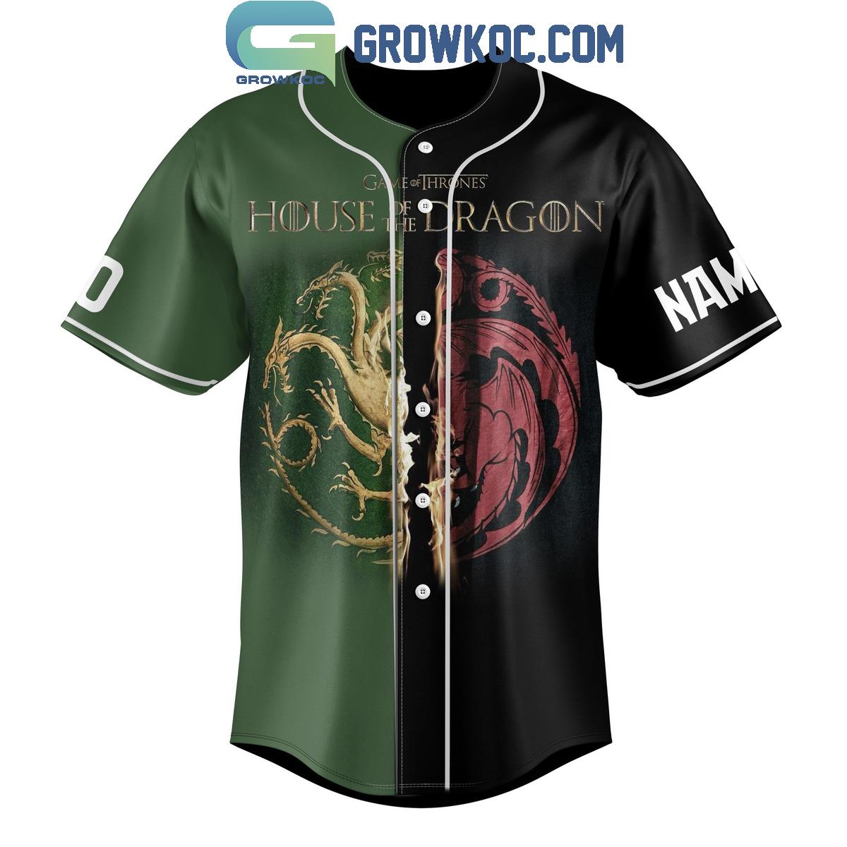 House Of The Dragon All Must Choose The Black And Green Personalized Baseball Jersey baseball jersey product view 2