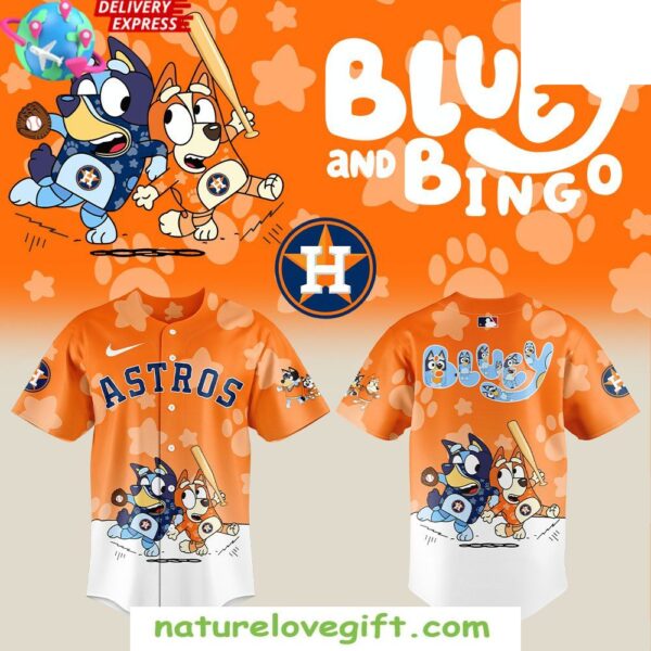 Houston Astros Bluey Bingo 2025 Baseball Jersey baseball jersey product view 1