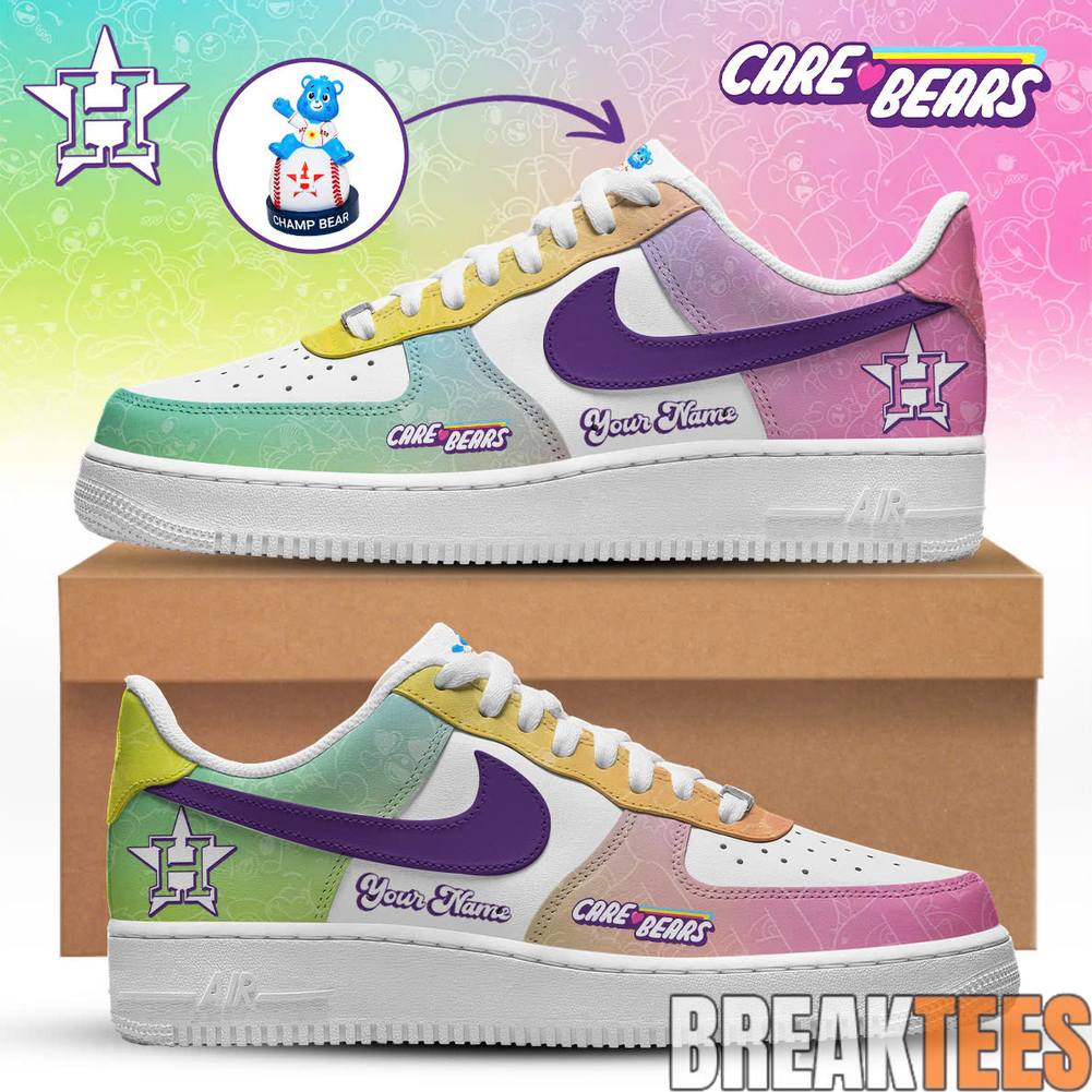 Houston Astros Care Bears Night Custom Air Force 1 Sneaker Unisex T-shirt, Sweatshirt, Hoodie, Long Sleeve Tee - T-Shirt, Sweatshirt, Hoodie