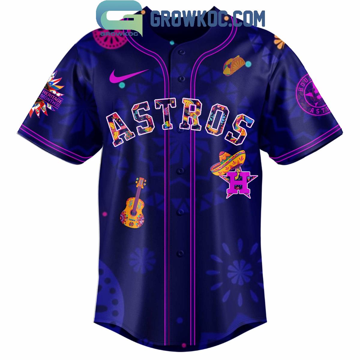 Houston Astros Hispanic Heritage Celebrations 2025 Baseball Jersey baseball jersey product view 2