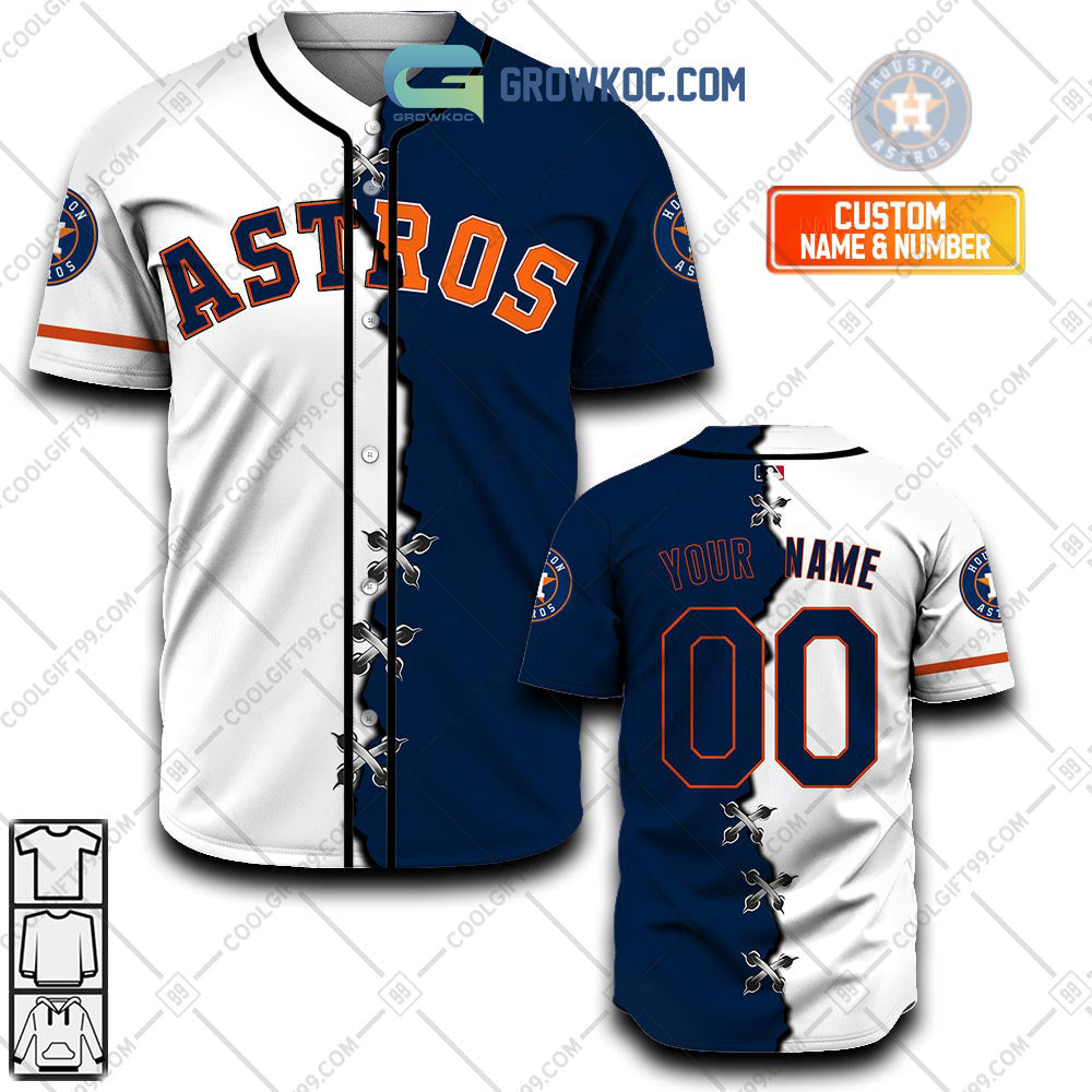 Houston Astros MLB Personalized Mix Baseball Jersey baseball jersey product view 1