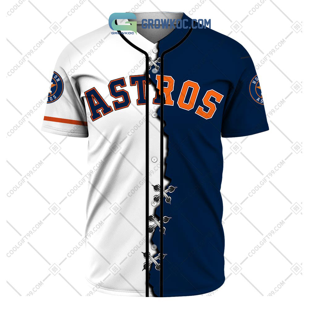 Houston Astros MLB Personalized Mix Baseball Jersey baseball jersey product view 2