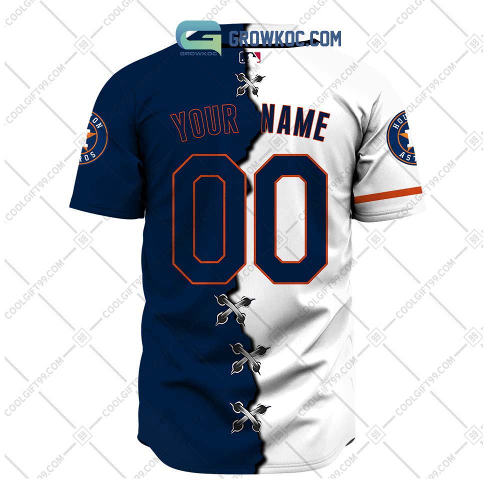 Houston Astros MLB Personalized Mix Baseball Jersey baseball jersey product view 3