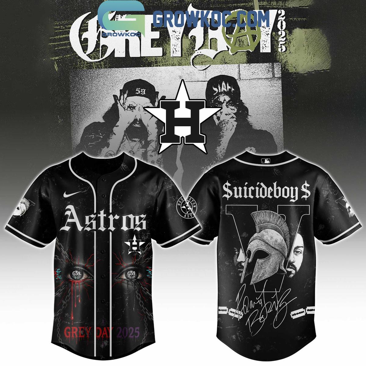 Houston Astros Mix Suicideboys Grey Day 2025 Baseball Jersey baseball jersey product view 1
