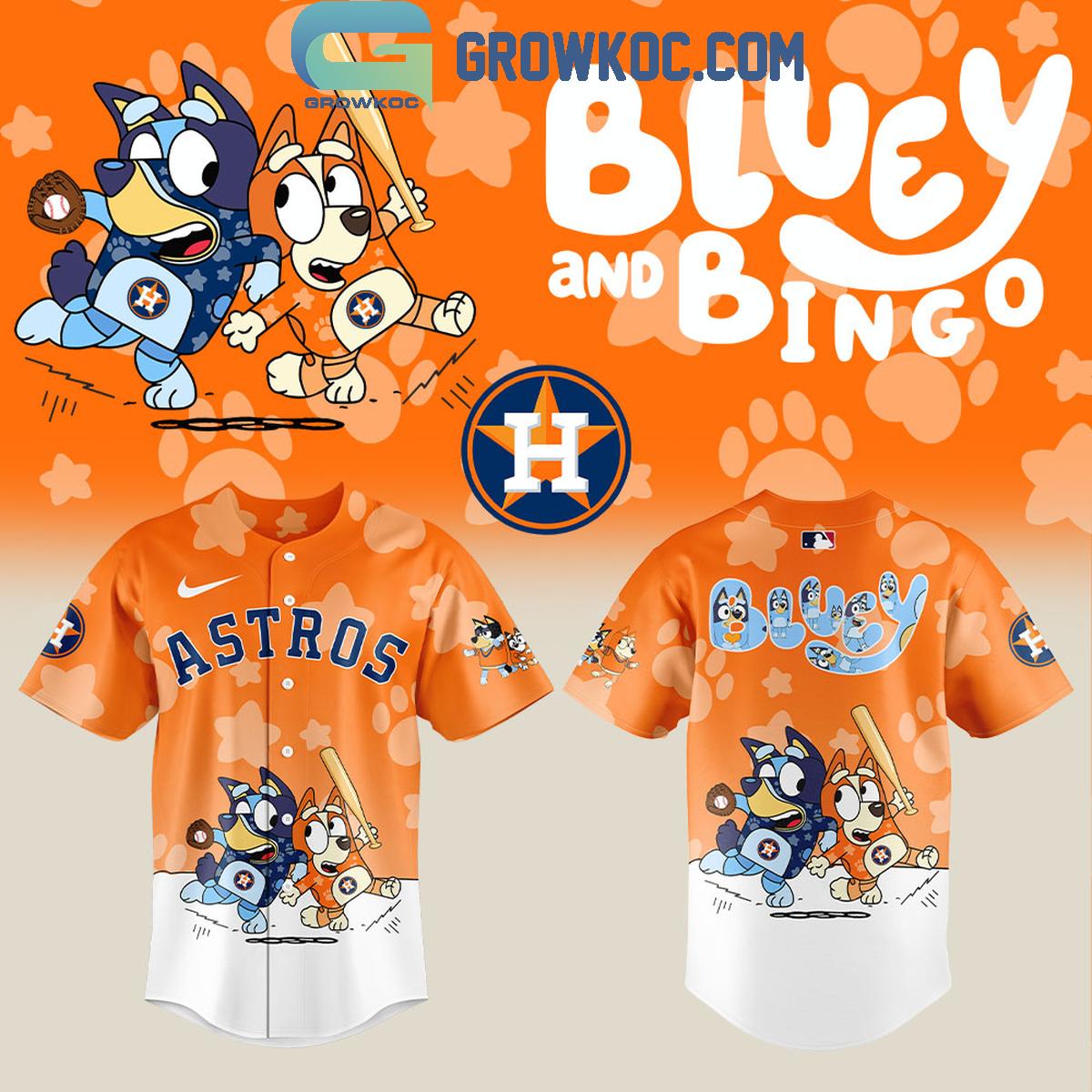 Houston Astros x Bluey and Bingo Baseball Jersey baseball jersey product view 1