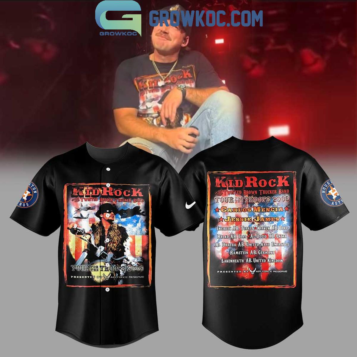 Houston Astros x Bryan I’m The Problem Tour Kid Rock Black Baseball Jersey baseball jersey product view 1